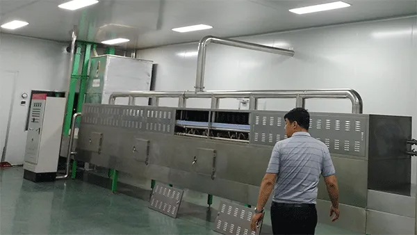 dehydration system of microwave tunnel dryer